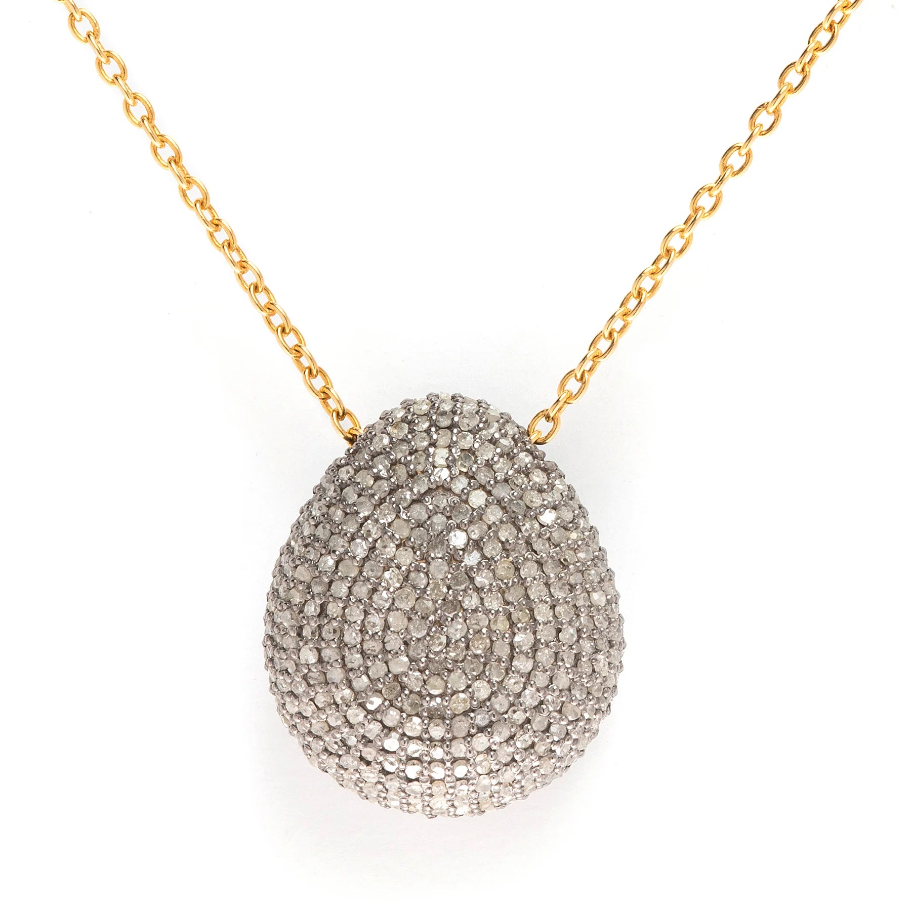 21mm diamond bean pendant with chain, luxury minimalist necklace for elegant style