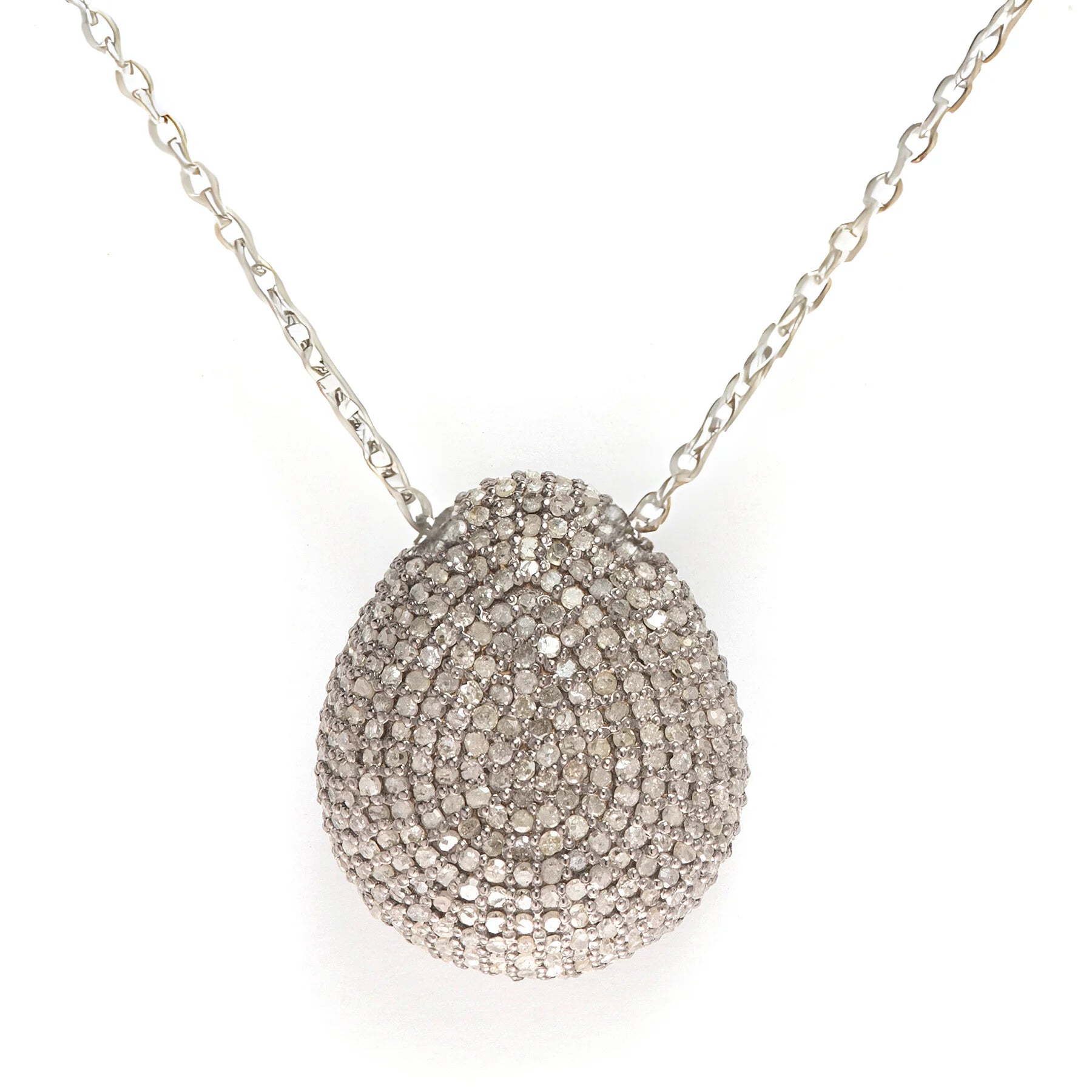 21mm diamond bean pendant with chain, luxury minimalist necklace for elegant style