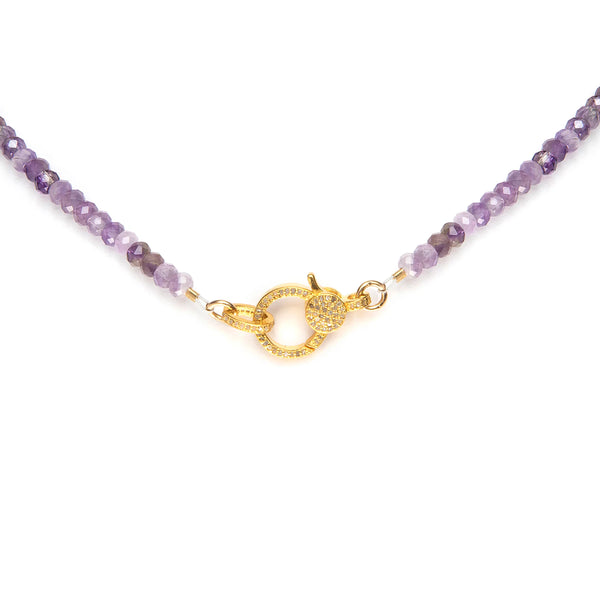Amethyst necklace with diamond closure, luxury gemstone jewelry for elegant style