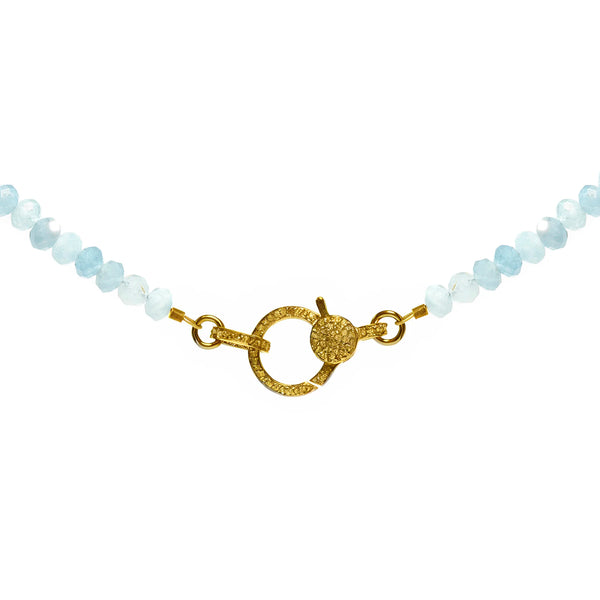Aquamarine necklace with diamond closure, luxury gemstone jewelry for elegant everyday wear