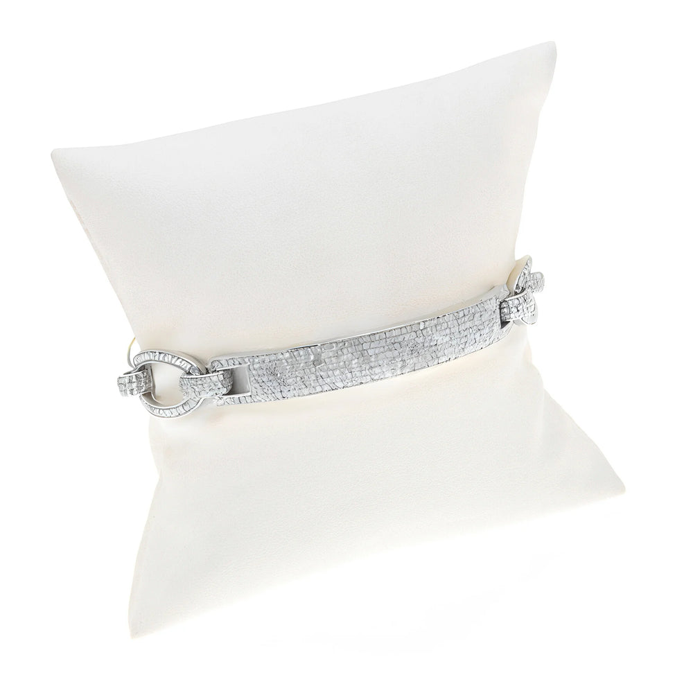 Bar and cable diamond bracelet, elegant modern jewelry with sparkling diamond accents