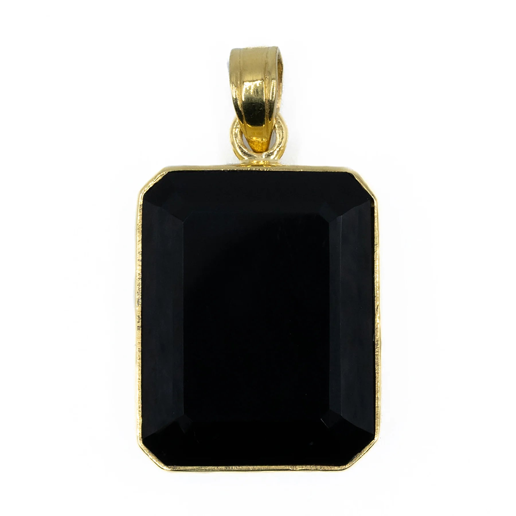 XL emerald pendant in gold, bold luxury gemstone jewelry with timeless elegant design