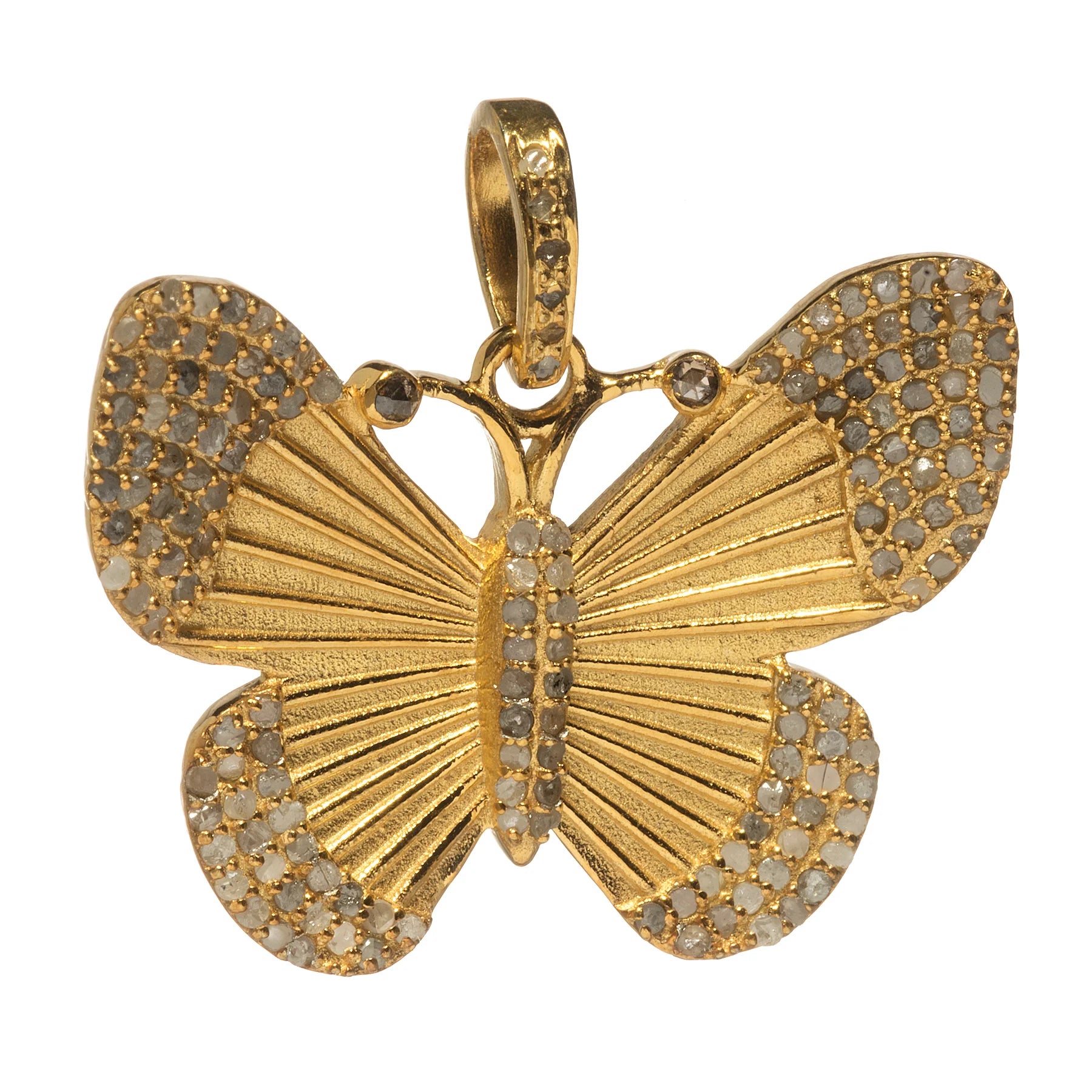 Extra-large butterfly charm crafted in 18kt gold-plated sterling silver with bold, elegant design