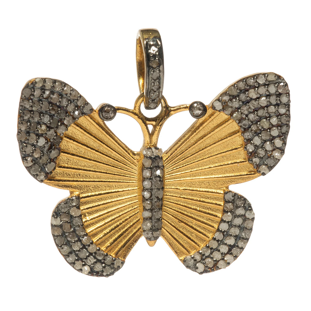 Extra-large butterfly charm crafted in 18kt gold-plated sterling silver with bold, elegant design