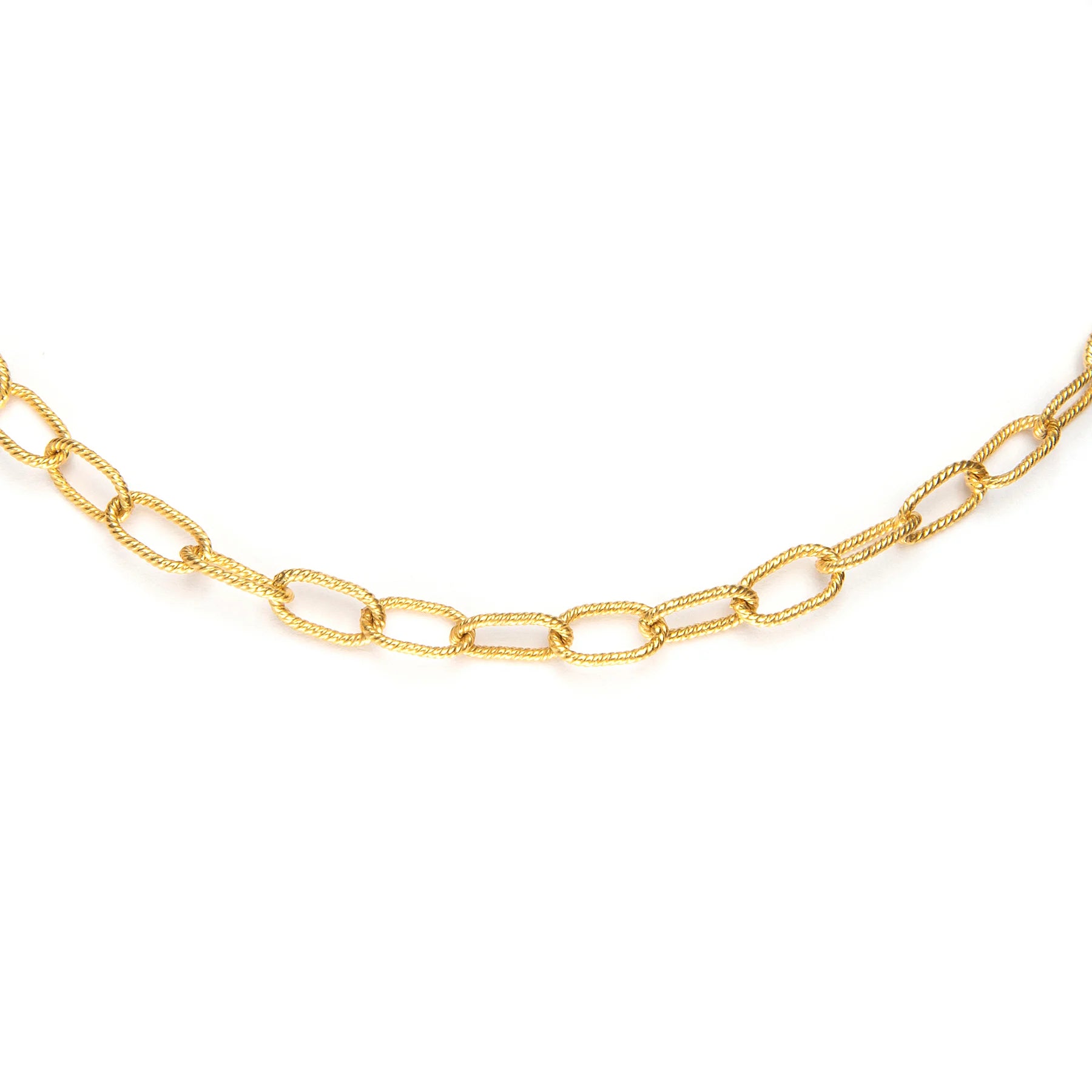 Large gold cable link chain with oversized polished links for jewelry making