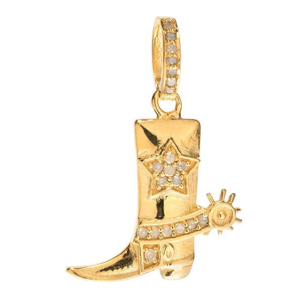 Cowboy boot charm with detailed design, stylish western-inspired jewelry accessory for everyday wear