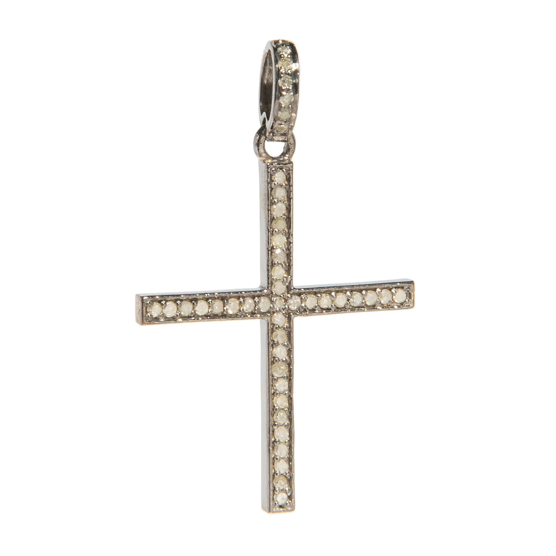 Large cross charm crafted in 18kt gold-plated sterling silver with classic, bold design