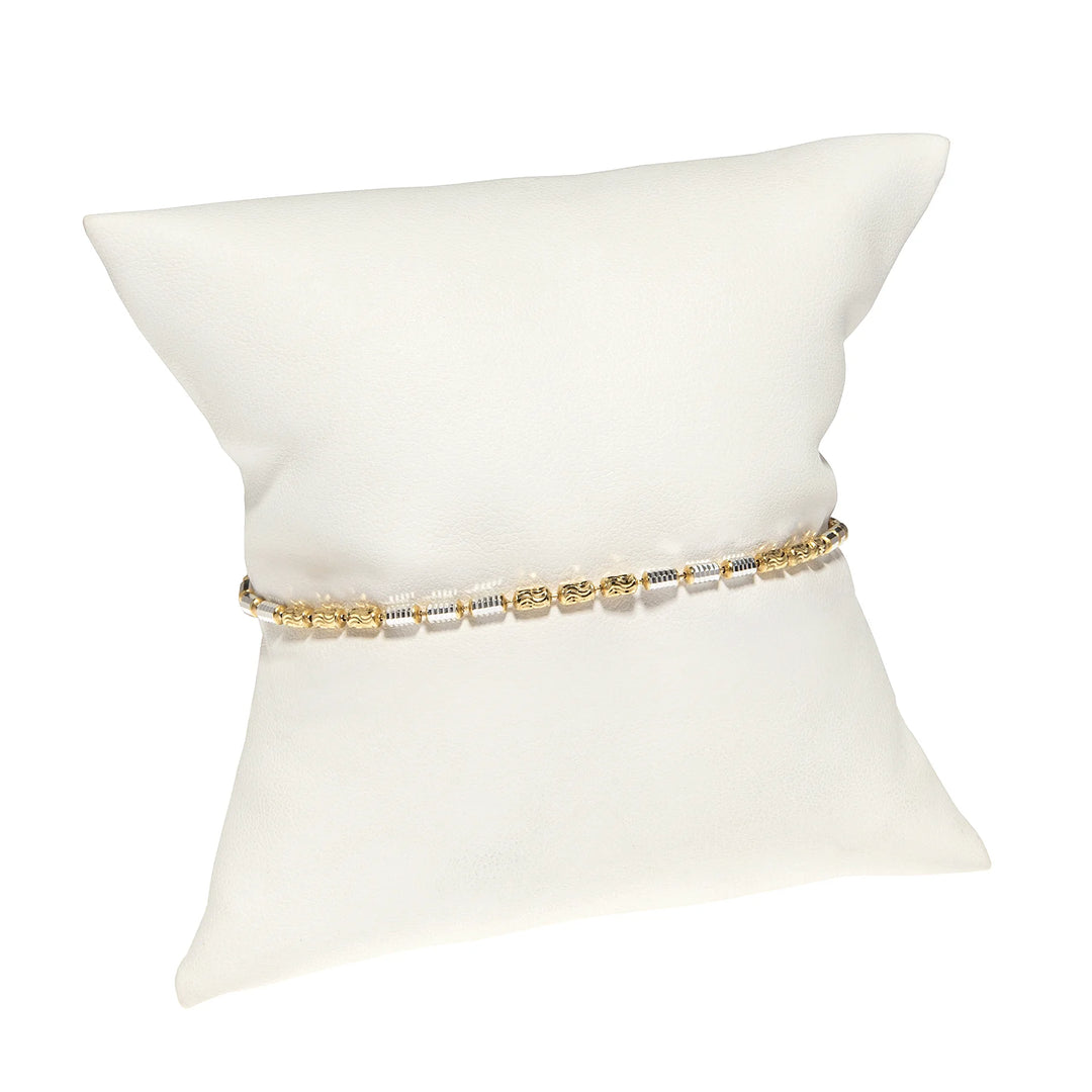 Cylinder bracelet in mixed metal, modern minimalist jewelry with sleek geometric design