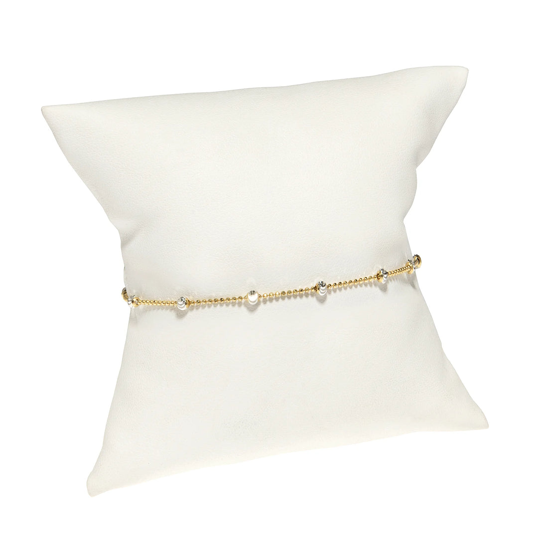 Diamond cut bracelet in mixed metal, elegant textured jewelry with sparkling design for modern style