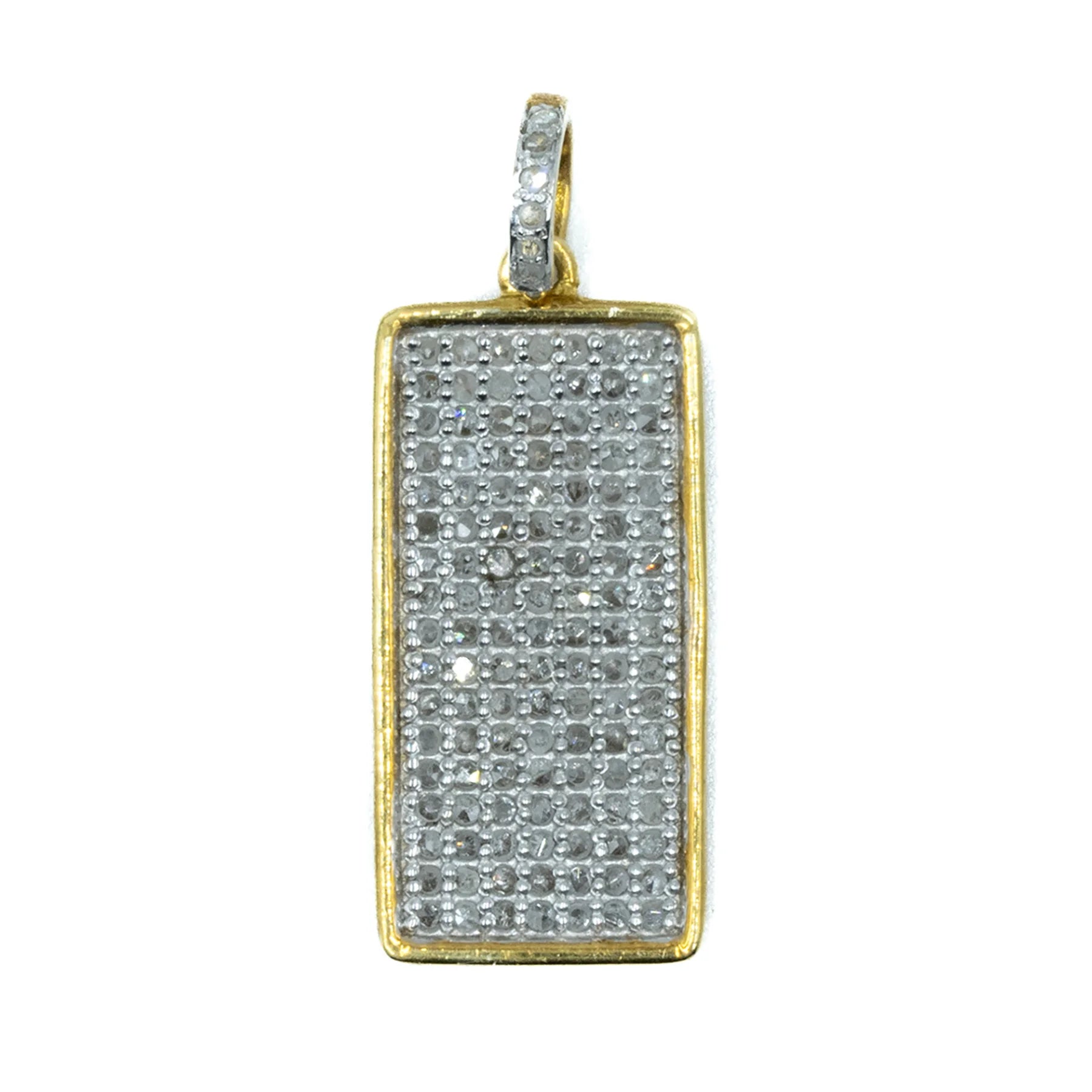 Octagon-shaped dog tag pendant crafted in sterling silver with clean geometric edges for a bold, contemporary style