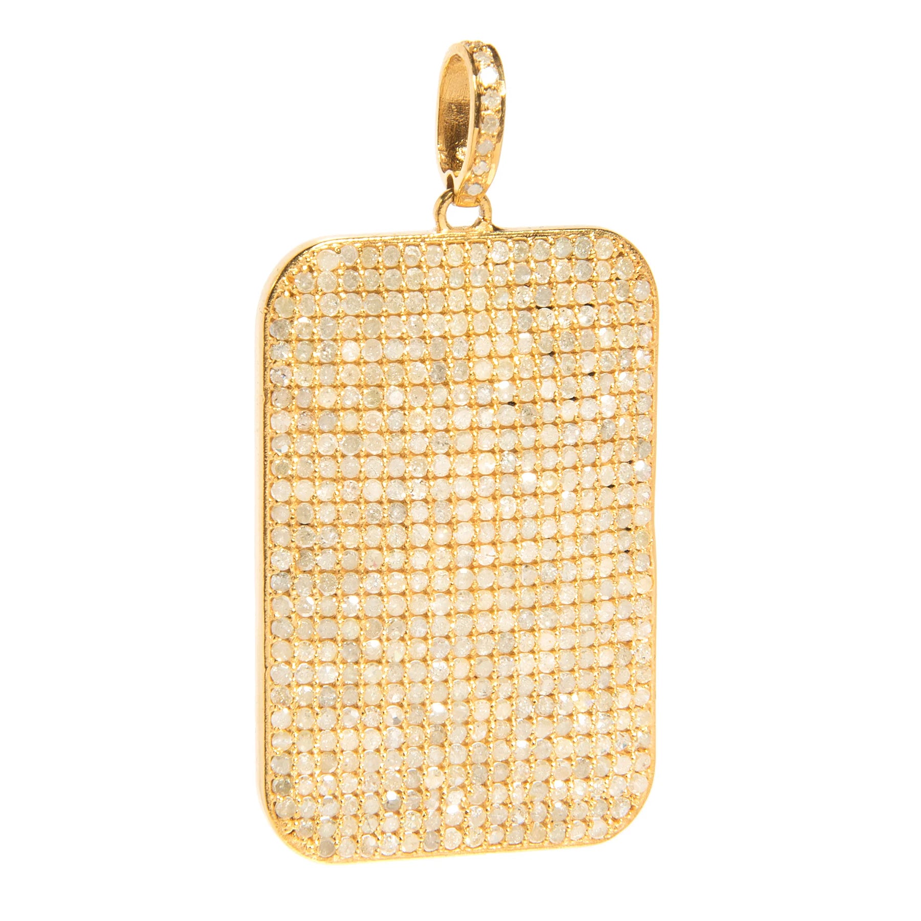 Extra-large GOLD dog tag pendant in 18kt gold-plated sterling silver with a bold, statement-making silhouette