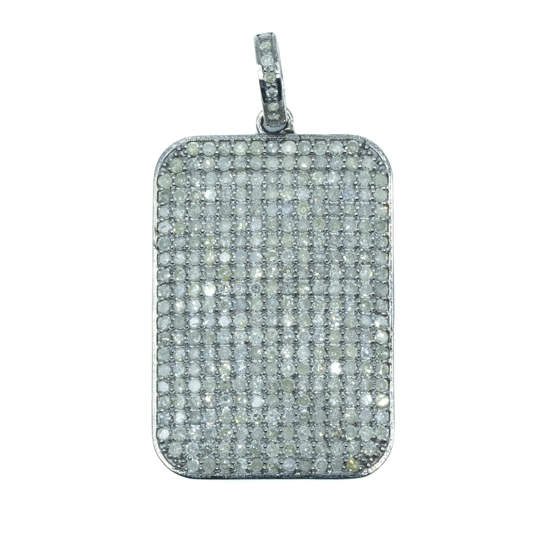 Large dog tag pendant in 18kt gold-plated sterling silver featuring a sleek and modern design
