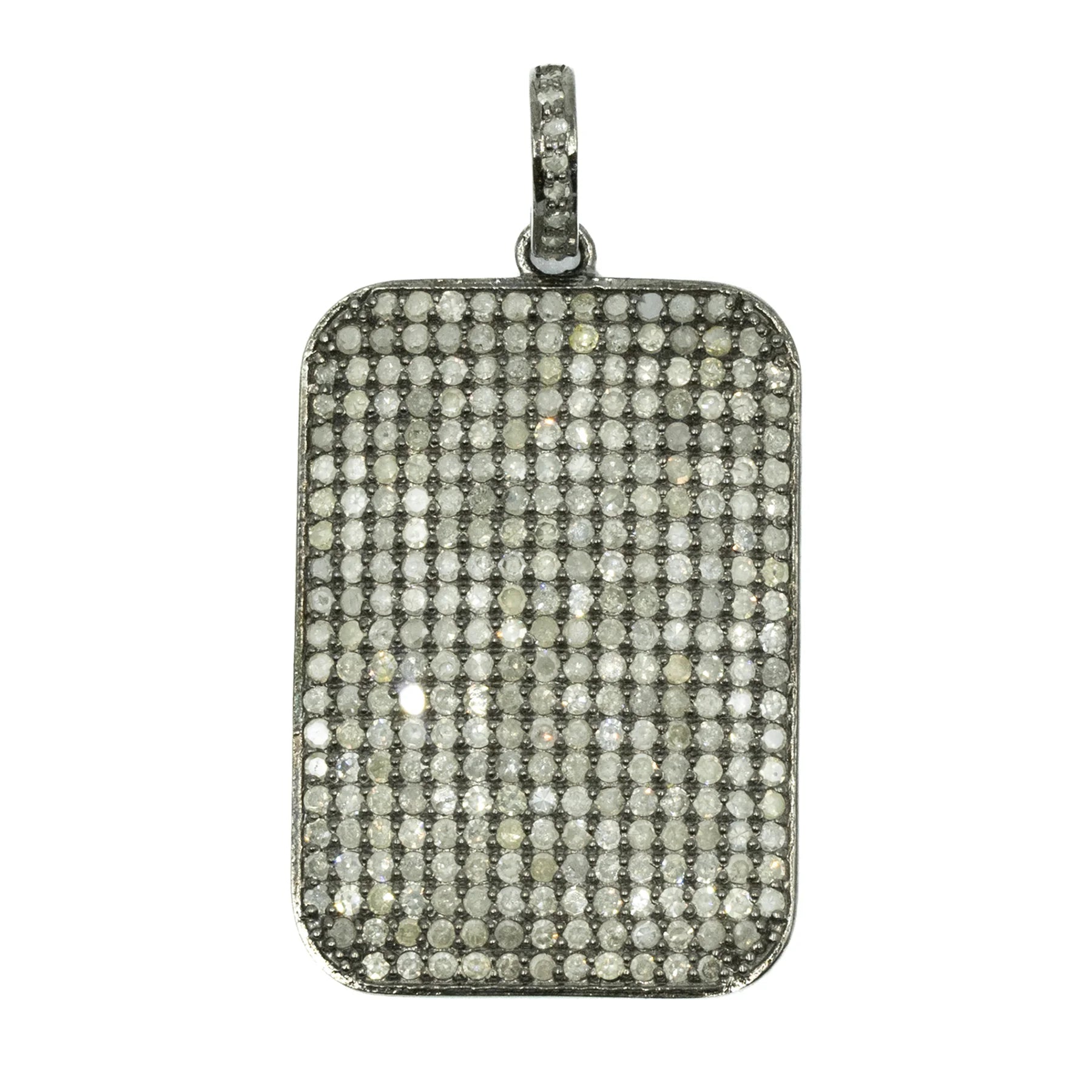 Extra-large OXIDIZED SILVER dog tag pendant in 18kt gold-plated sterling silver with a bold, statement-making silhouette