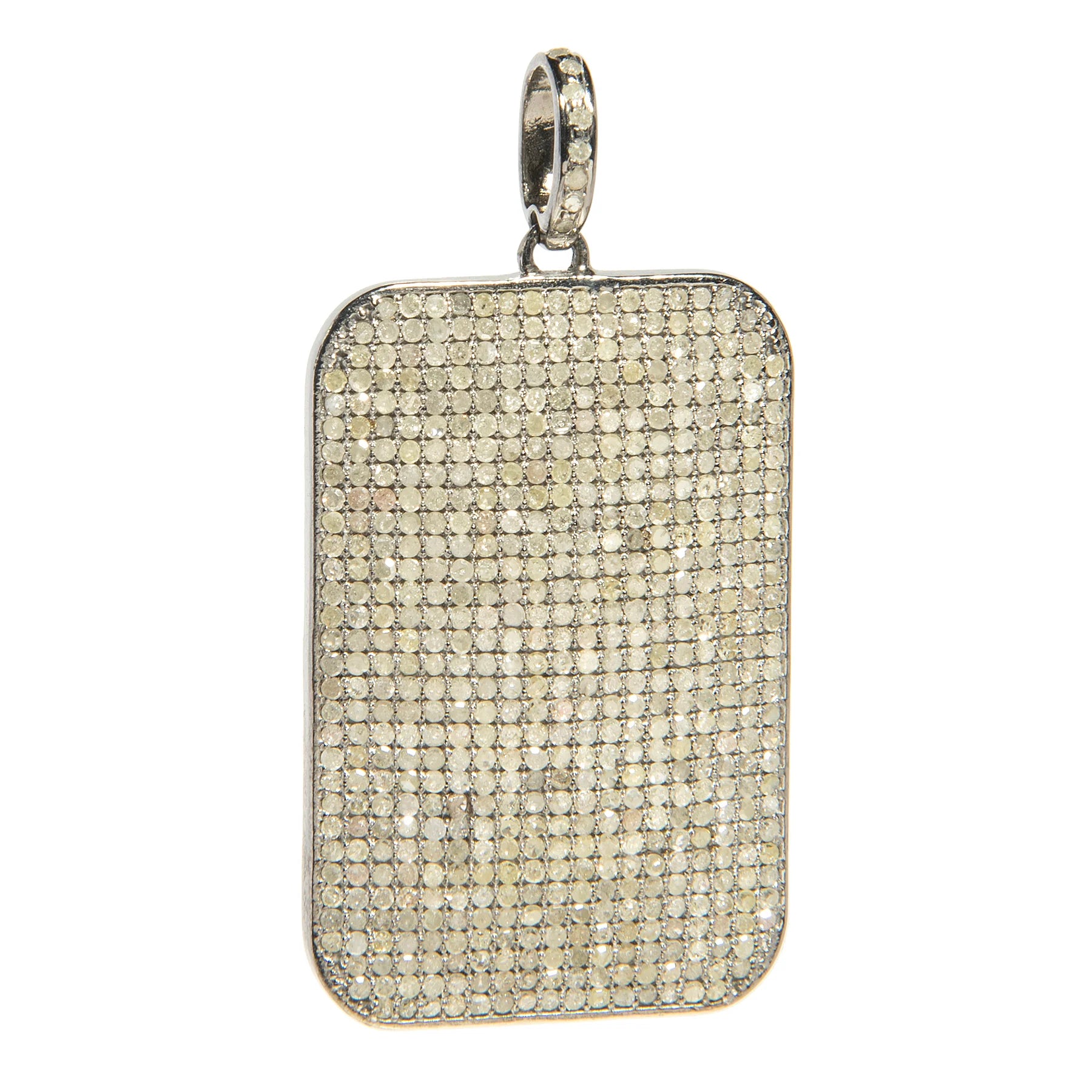 Extra-large SILVER dog tag pendant in 18kt gold-plated sterling silver with a bold, statement-making silhouette