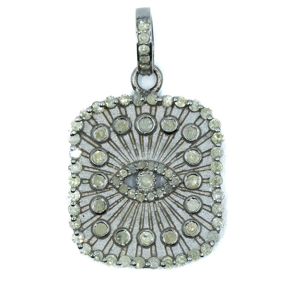 Square evil eye charm – modern protective pendant featuring clean lines and symbolic detailing

