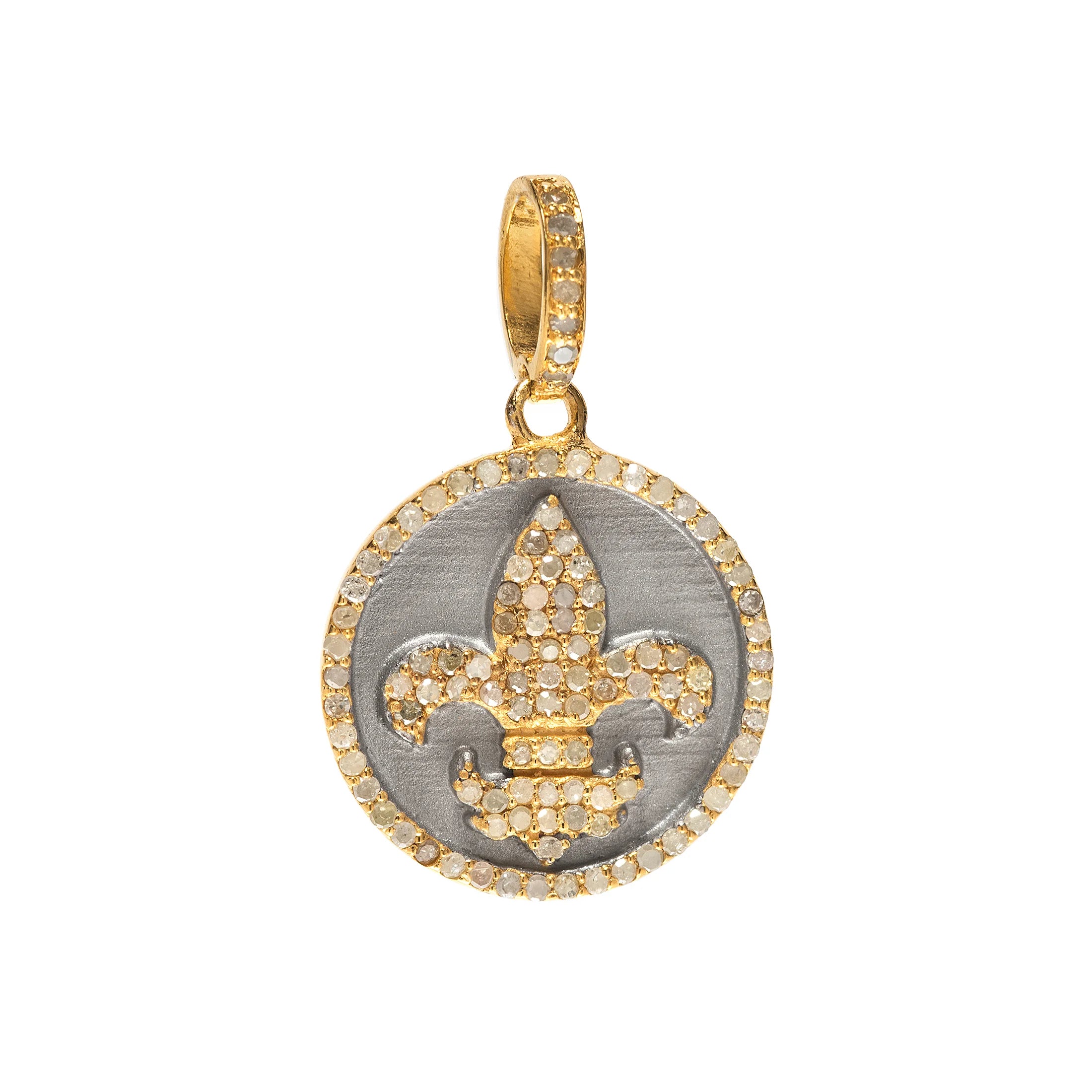 Gold and silver Fleur de Lis charm – classic pendant with regal French design and timeless style

