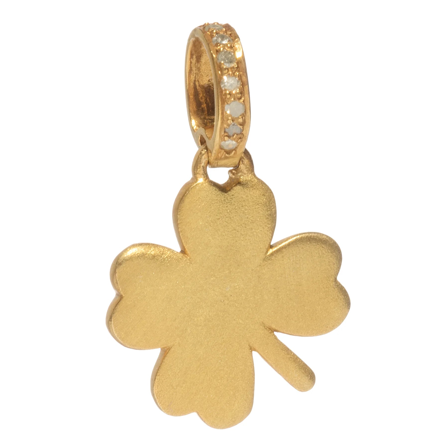Gold four-leaf clover charm – symbol of luck and love in a polished gold pendant design