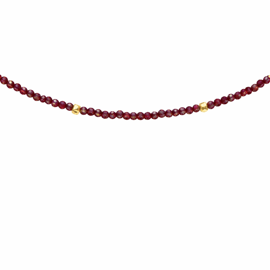 Semi Precious Necklace with Gold Accents