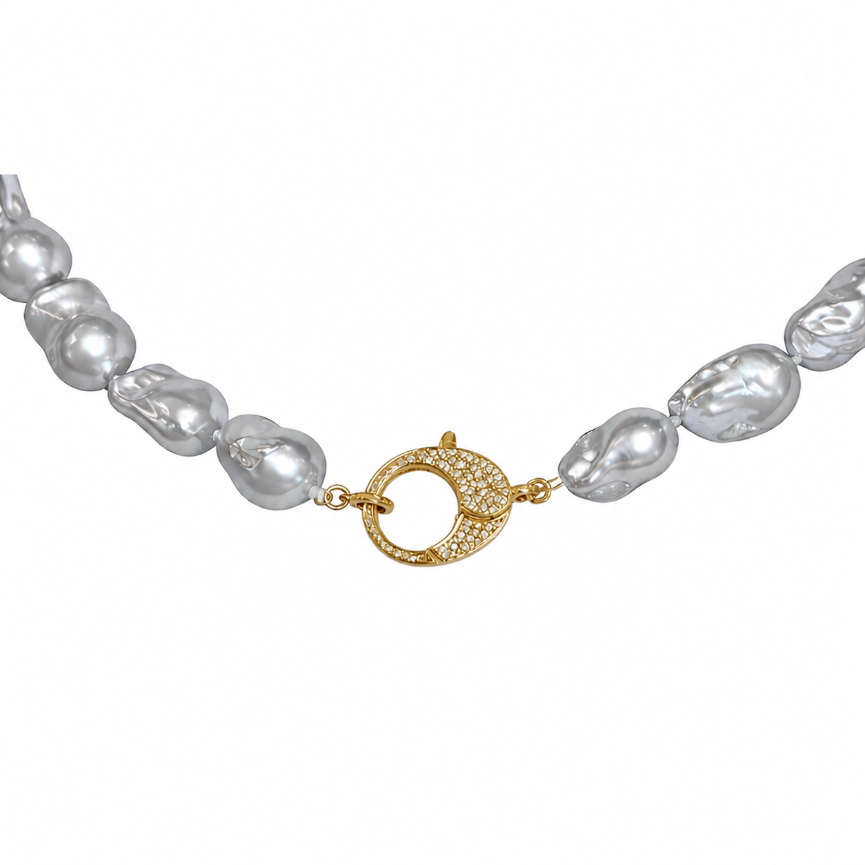 Grey Freshwater Baroque Pearl with Diamond Closure
