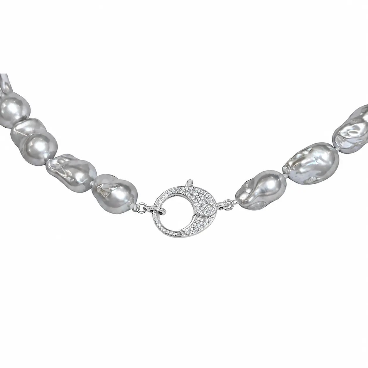 Grey Freshwater Baroque Pearl with Diamond Closure