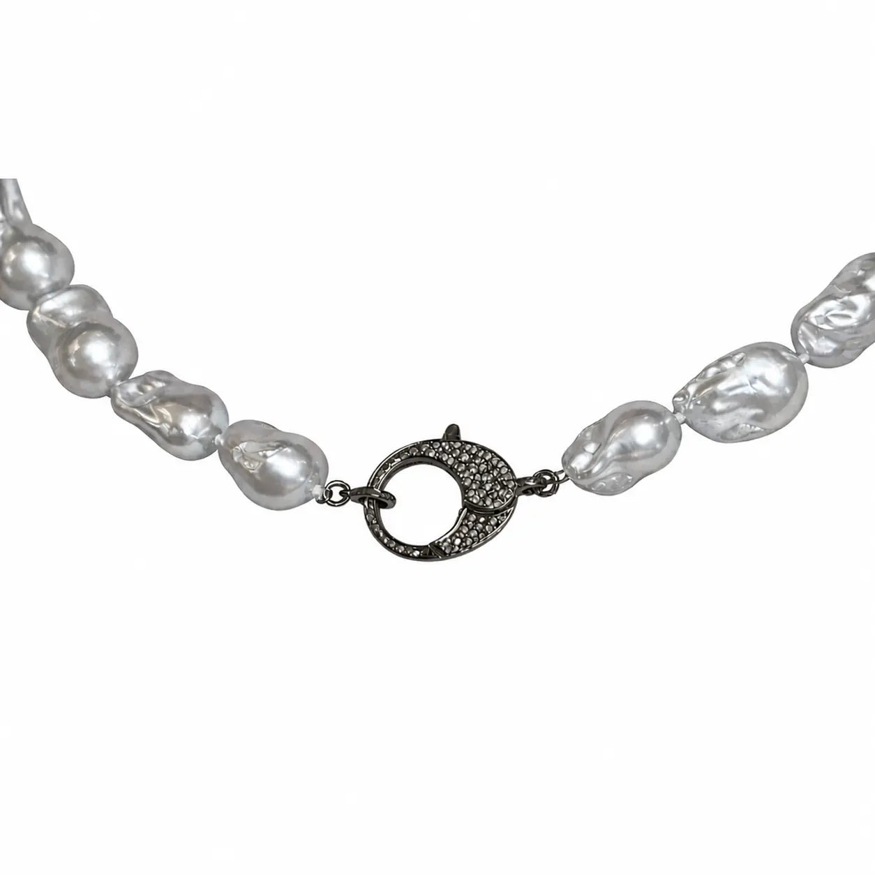 Grey Freshwater Baroque Pearl with Diamond Closure