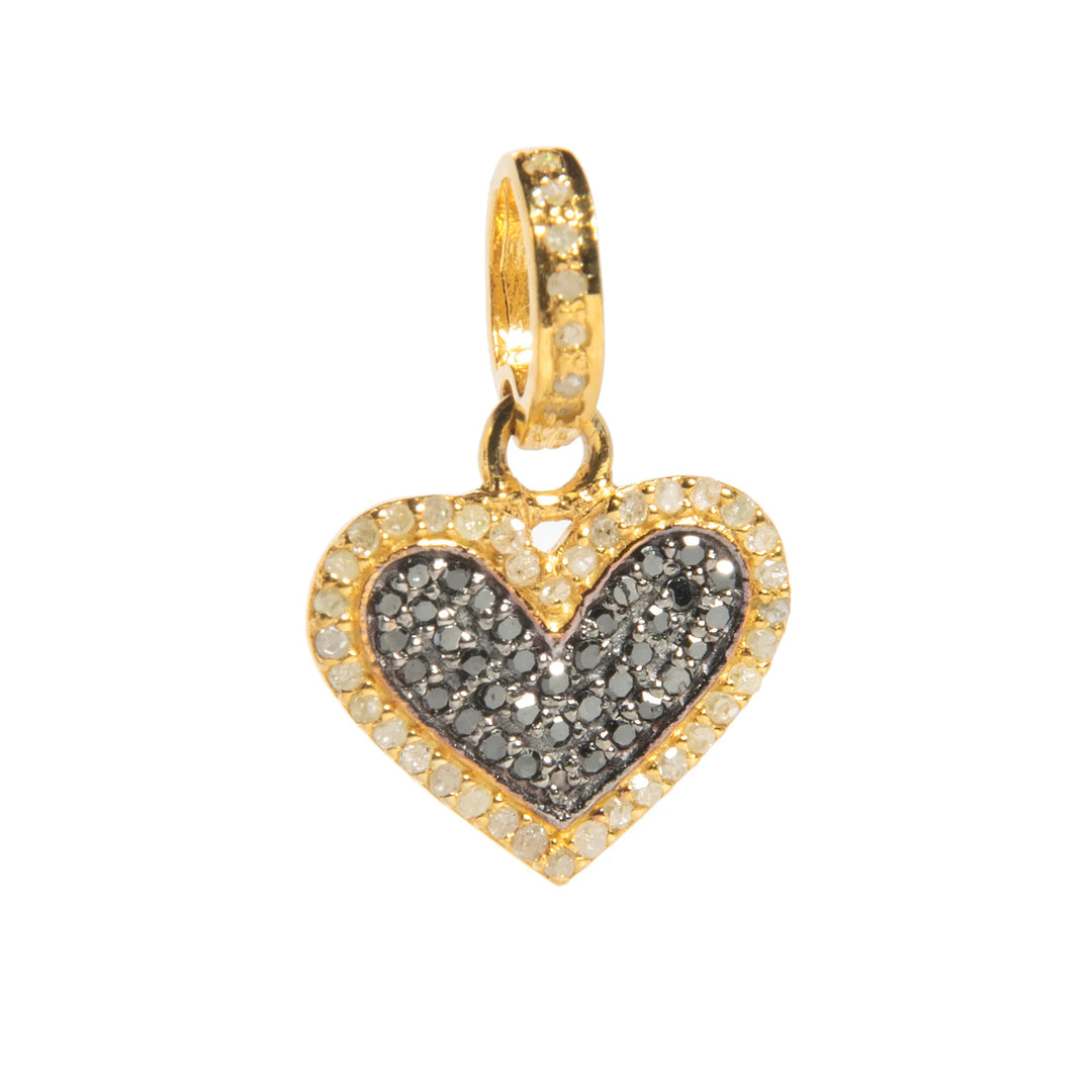Mixed metal heart charm – gold and silver pendant with elegant, symbolic design for love and unity

