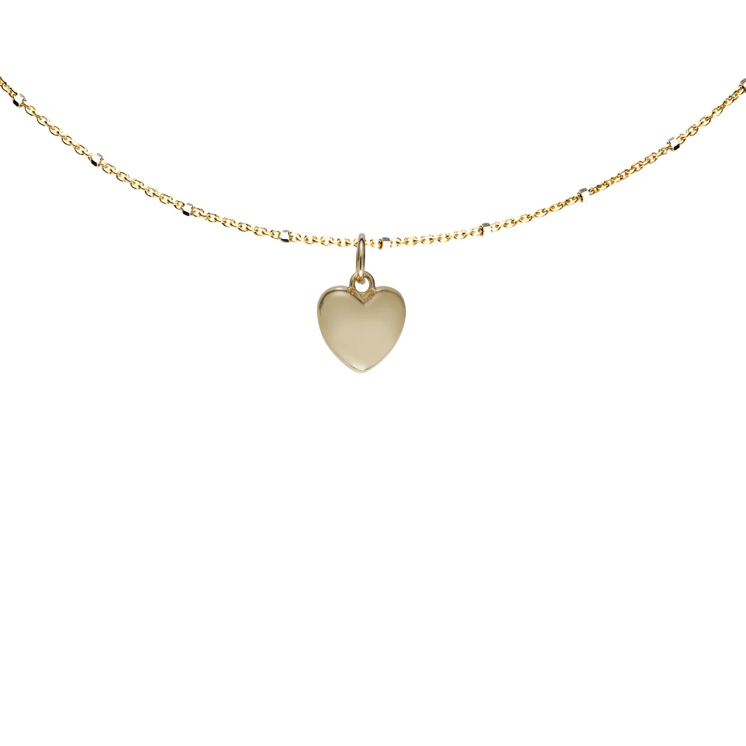 Large gold puffy heart charm – bold puffed heart pendant with elegant shine