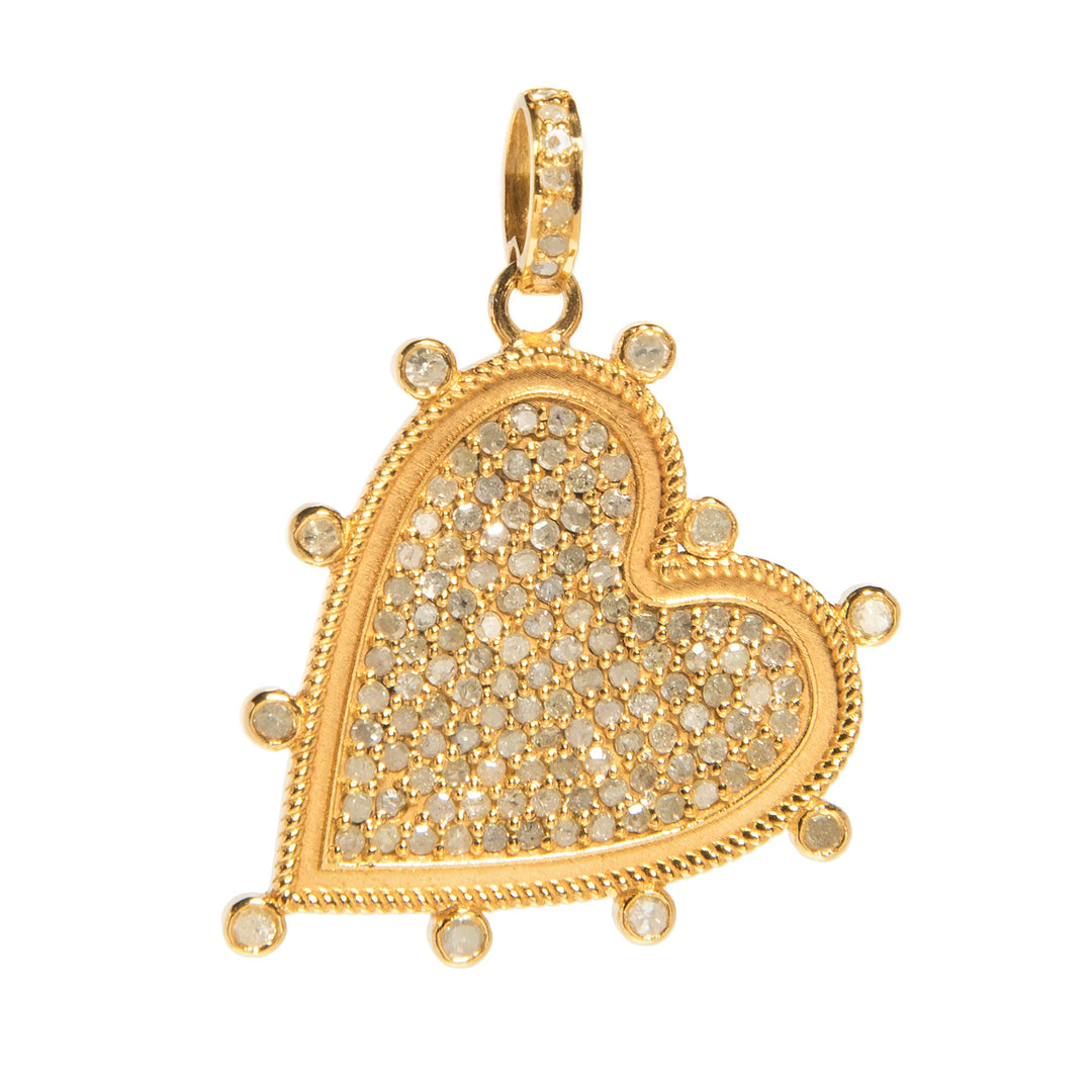 Sideways heart charm in 18kt gold-plated sterling silver with elegant, minimalist design