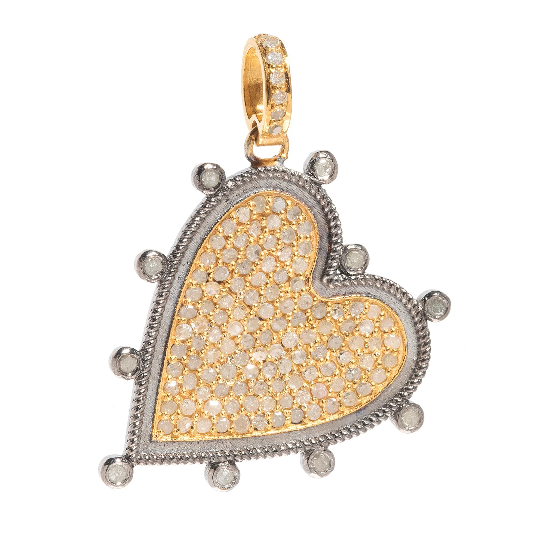 Sideways heart charm in 18kt gold-plated sterling silver with elegant, minimalist design