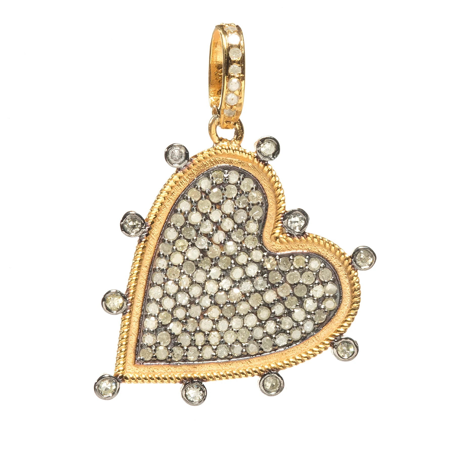 Sideways heart charm in 18kt gold-plated sterling silver with elegant, minimalist design