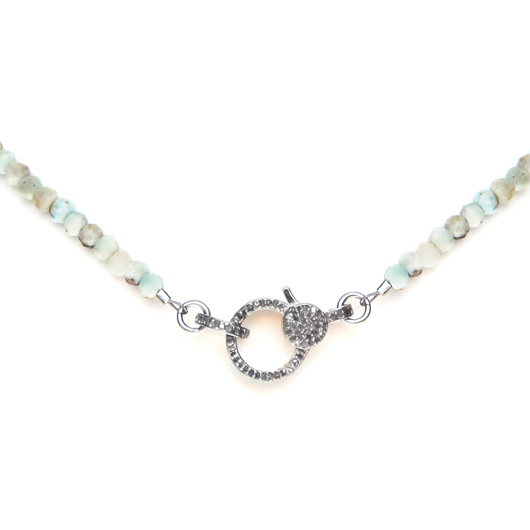 Hemimorphite necklace with diamond closure, unique gemstone jewelry for elegant style