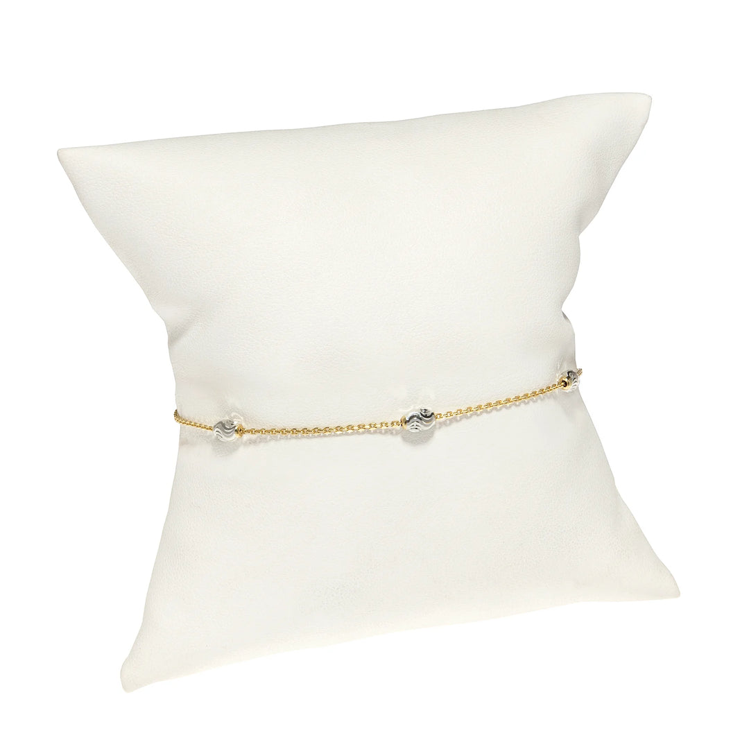 Jumbo diamond cut bracelet in mixed metal, bold statement jewelry with textured sparkling design