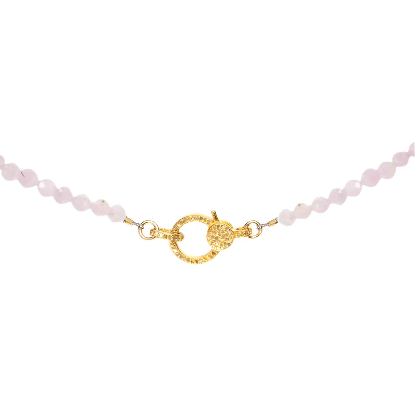 Kunzite with Diamond Closure