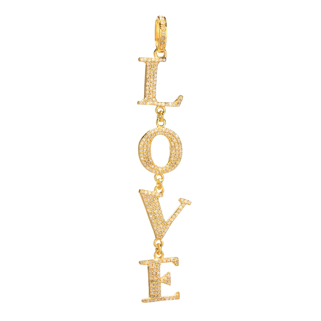 LOVE moveable letter pendant crafted in 18kt gold-plated sterling silver with playful, modern design