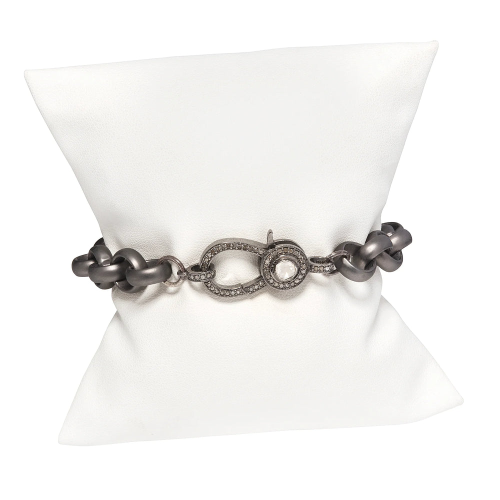 Cable chain bracelet with Polki diamond closure, elegant handcrafted jewelry for modern timeless style