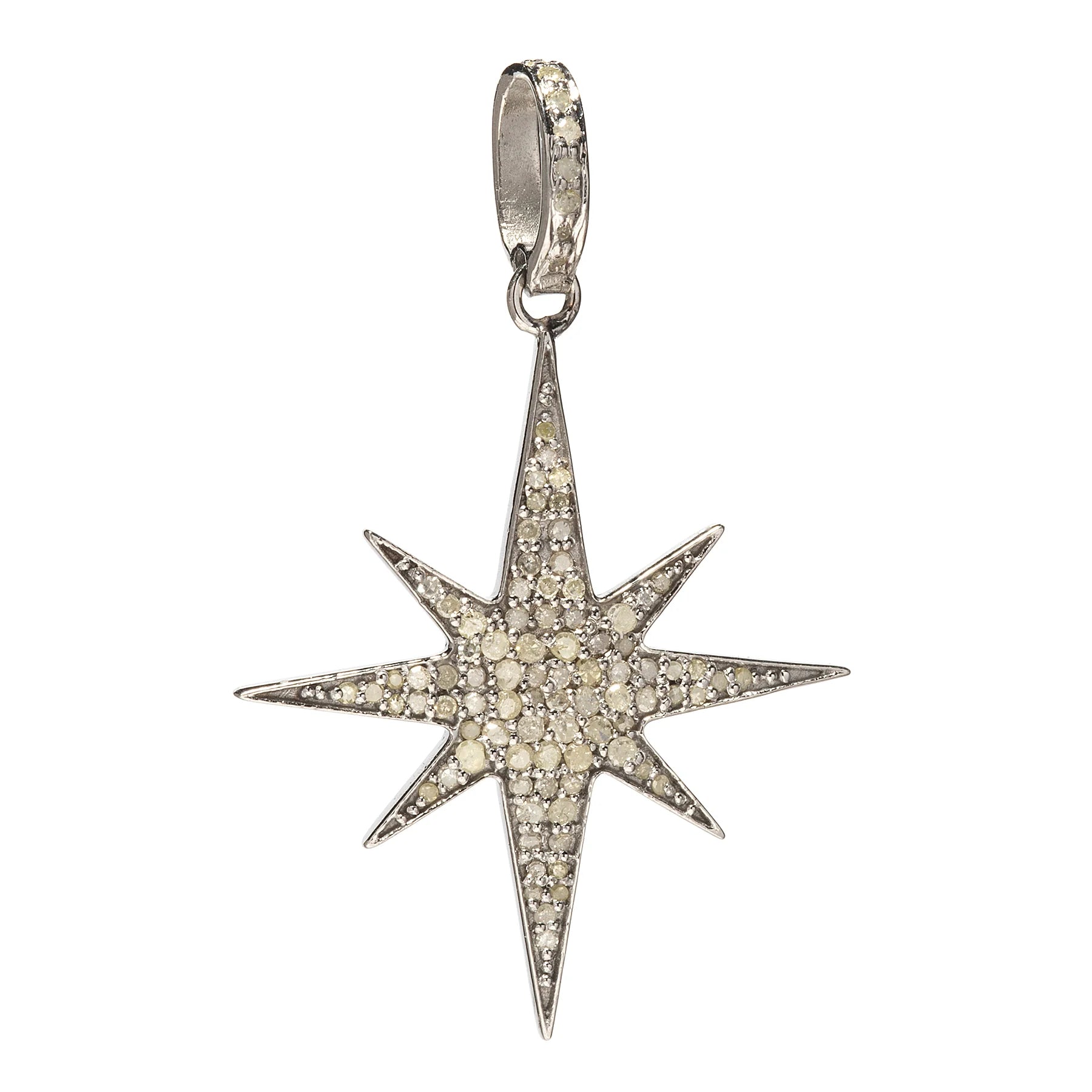 North Star pendant with diamonds, celestial-inspired jewelry symbolizing guidance and elegance