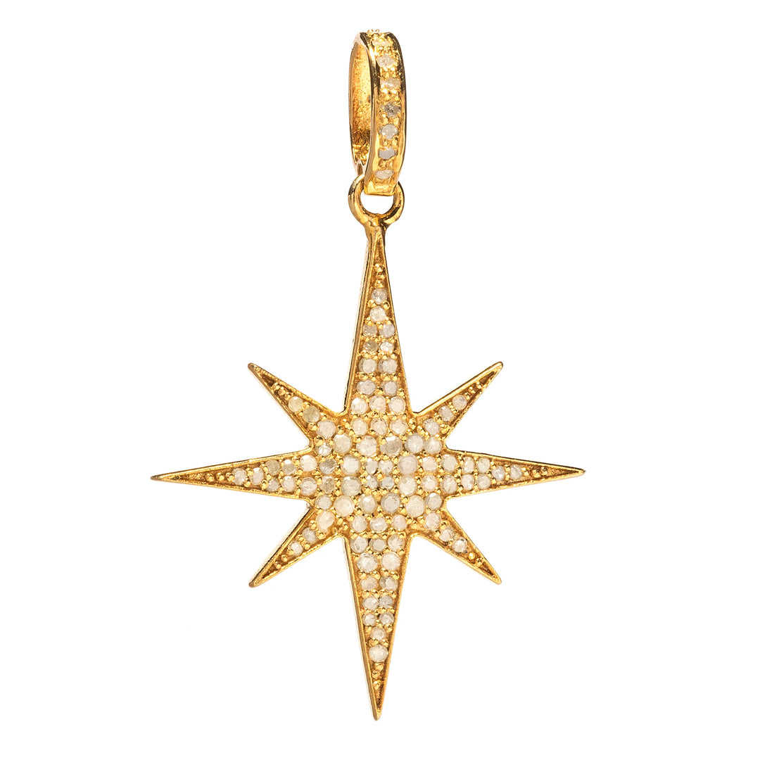 North Star pendant with diamonds, celestial-inspired jewelry symbolizing guidance and elegance