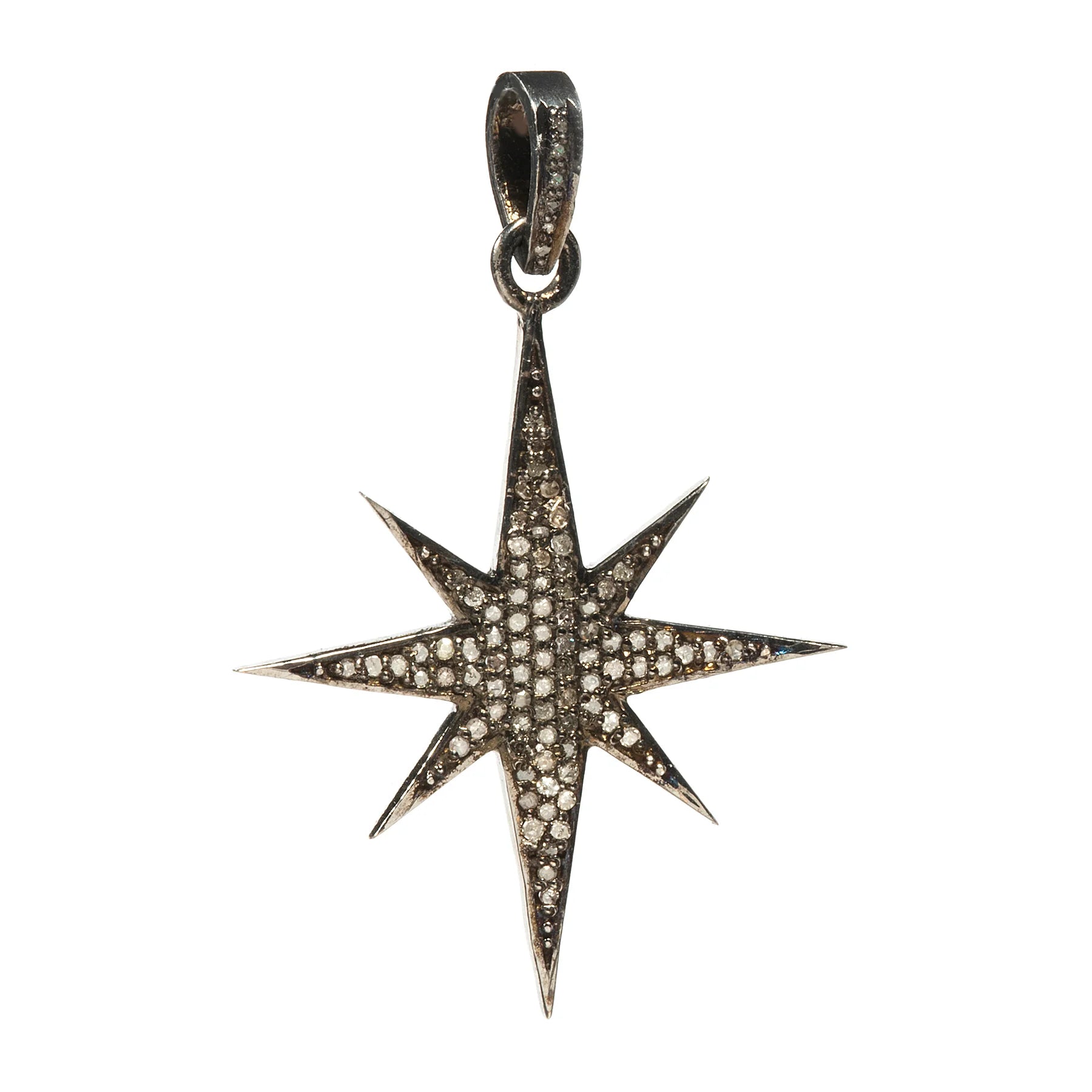North Star pendant with diamonds, celestial-inspired jewelry symbolizing guidance and elegance