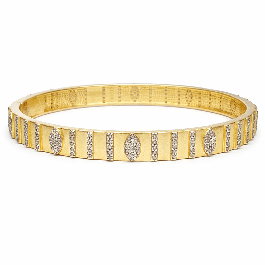Bangle Oval Stripes and Diamonds