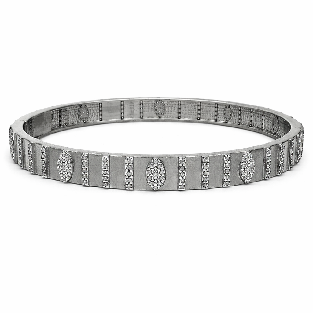 Bangle Oval Stripes and Diamonds
