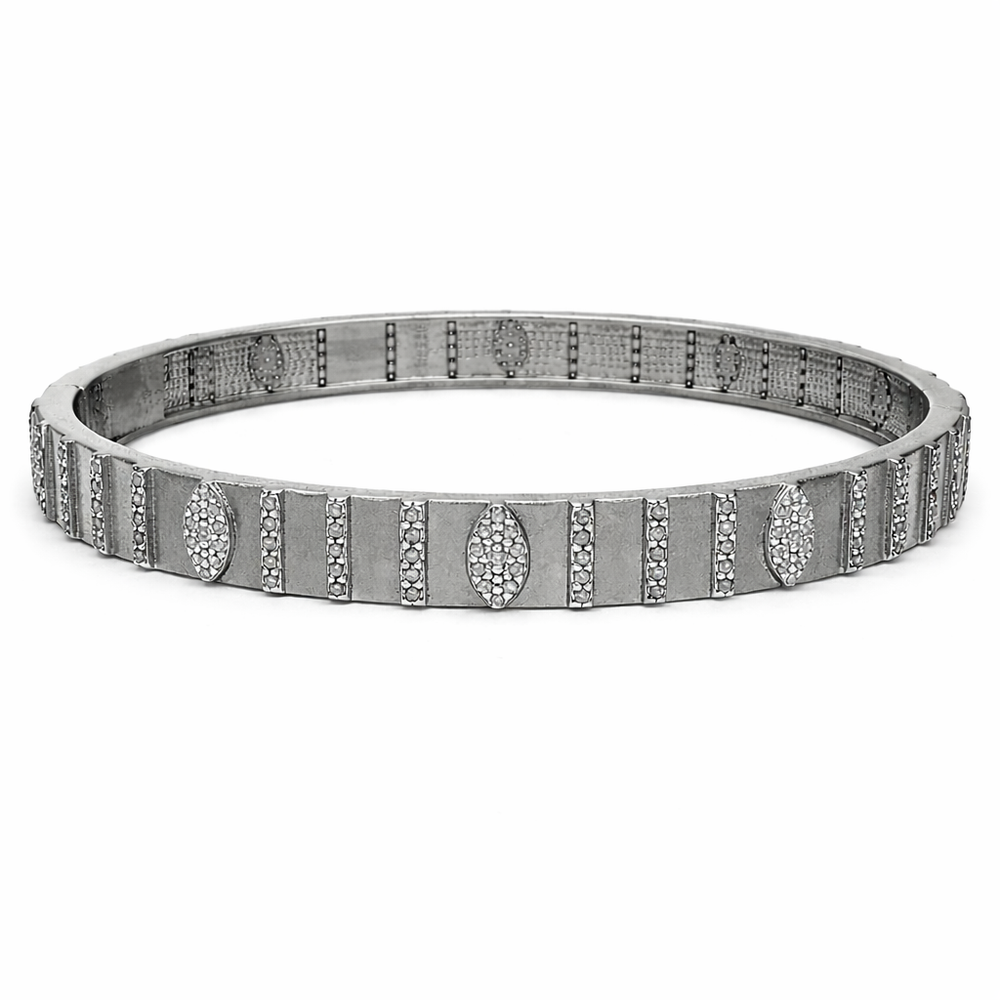 Bangle Oval Stripes and Diamonds