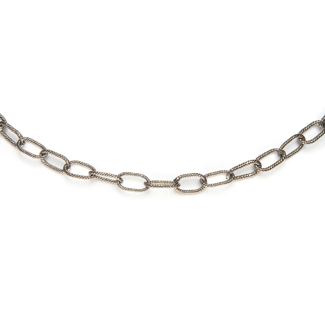 Oxidized sterling silver large cable chain bracelet, bold vintage-inspired jewelry with elegant statement design