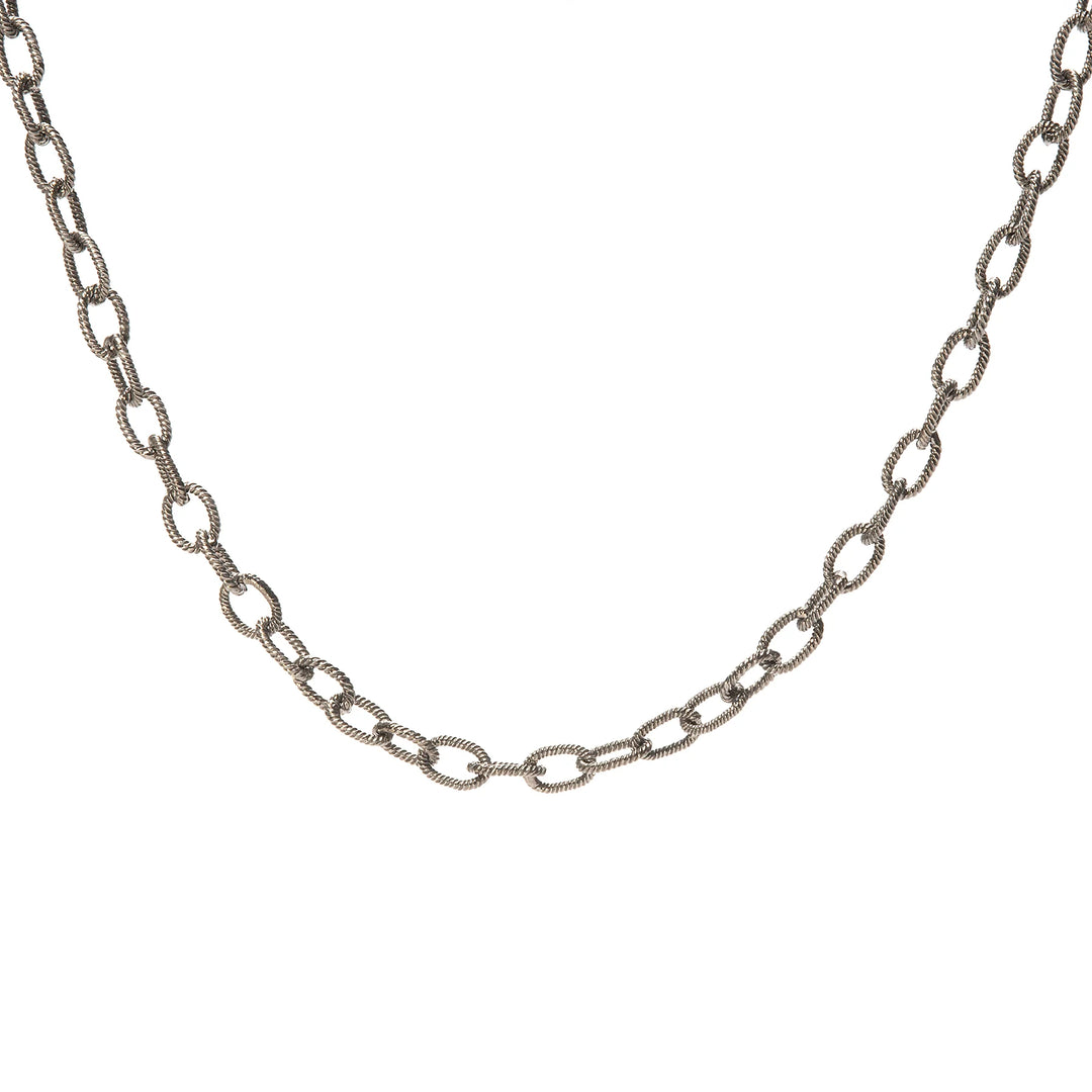 Oxidized sterling silver small cable chain bracelet, vintage-inspired minimalist jewelry with elegant style
