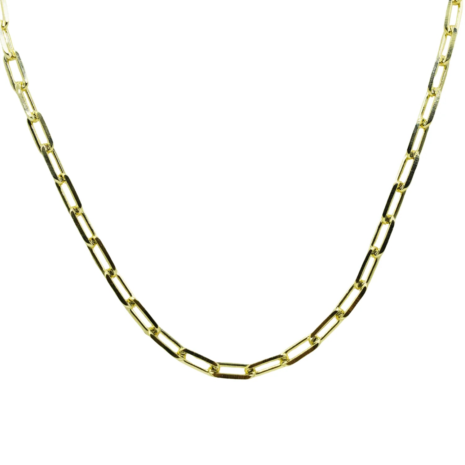 Paperclip small gold plated necklace with minimalist elegant design, versatile stylish jewelry accessory