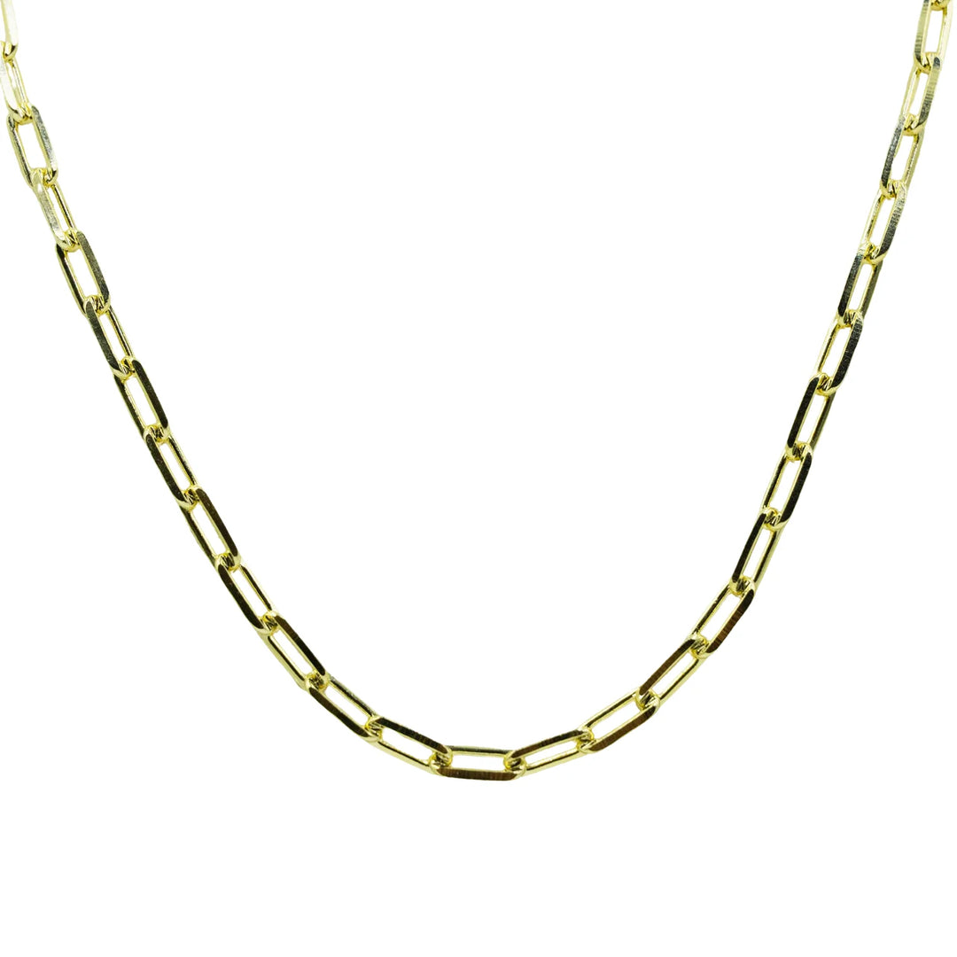 Paperclip small gold plated necklace with minimalist elegant design, versatile stylish jewelry accessory
