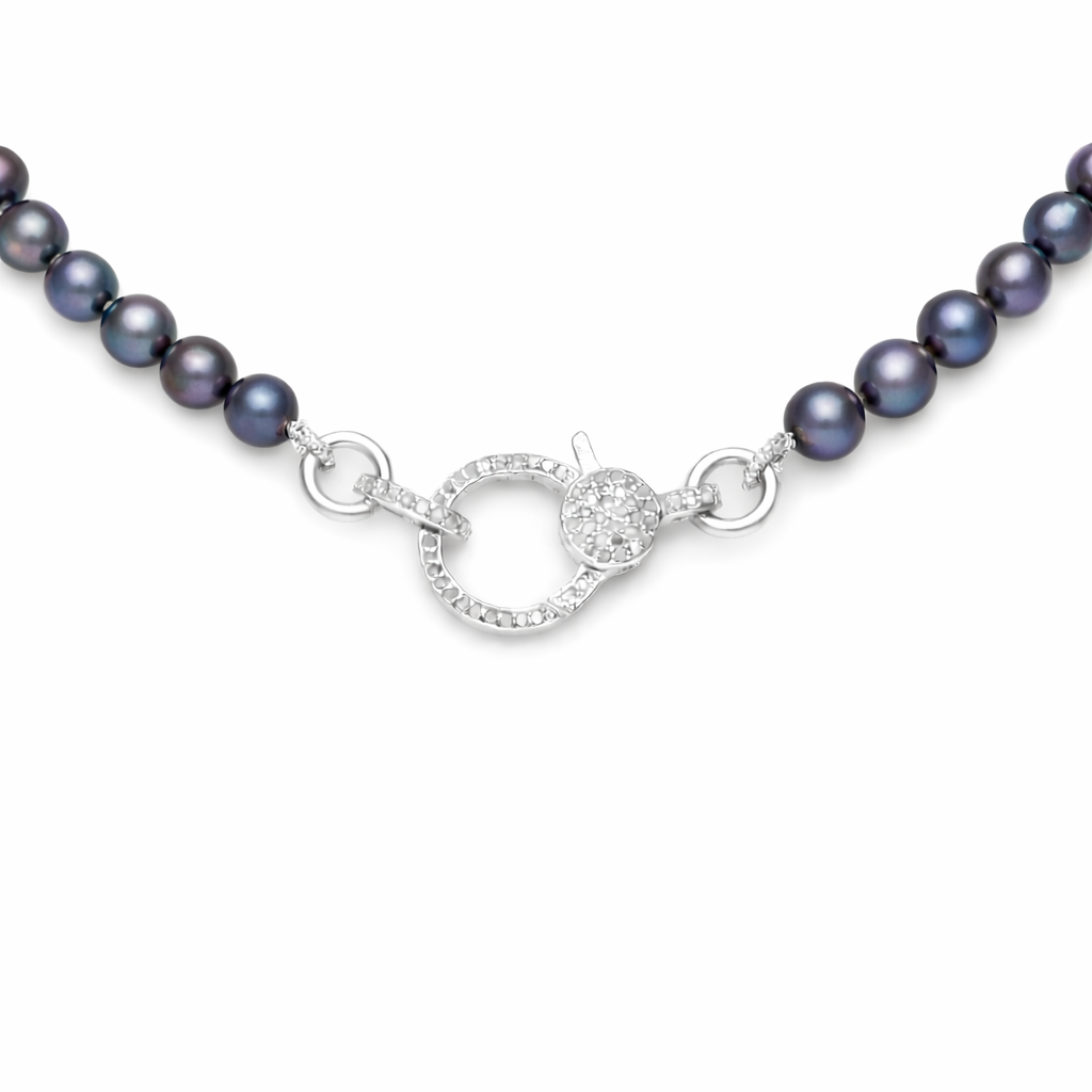 Peacock Freshwater Pearl with Diamond Closure - Small