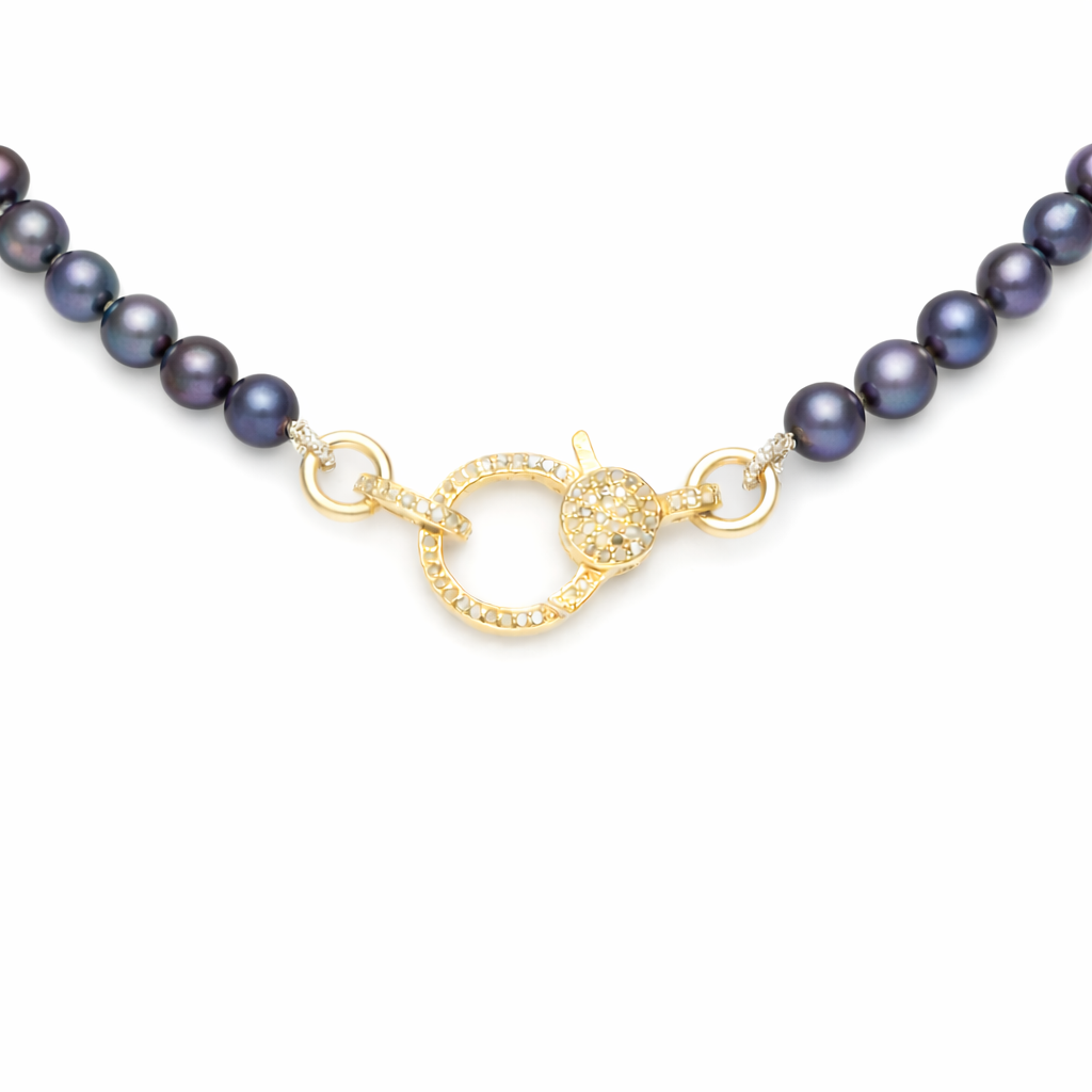 Peacock Freshwater Pearl with Diamond Closure - Small
