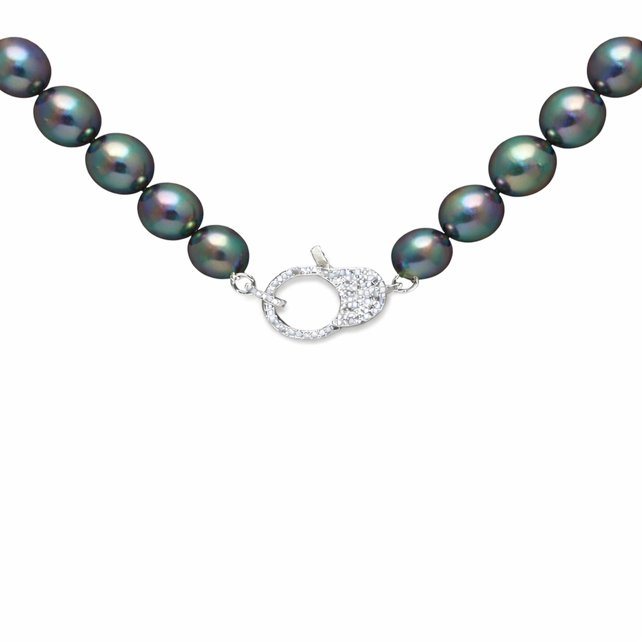 Peacock Freshwater Pearl with Diamond Closure - Medium