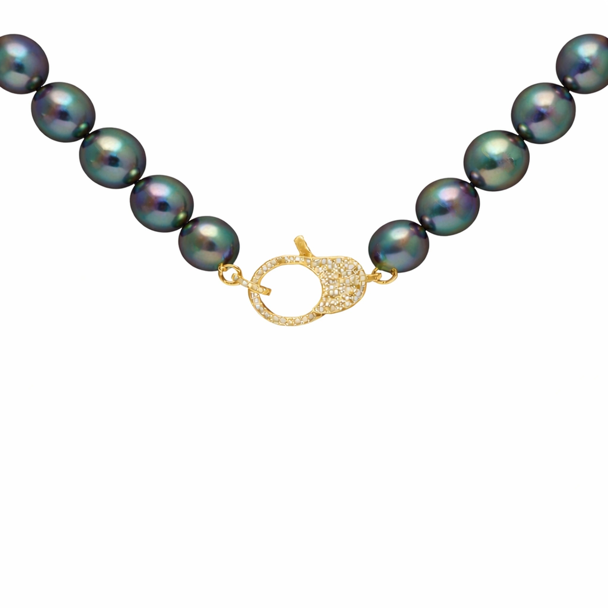 Peacock Freshwater Pearl with Diamond Closure - Medium