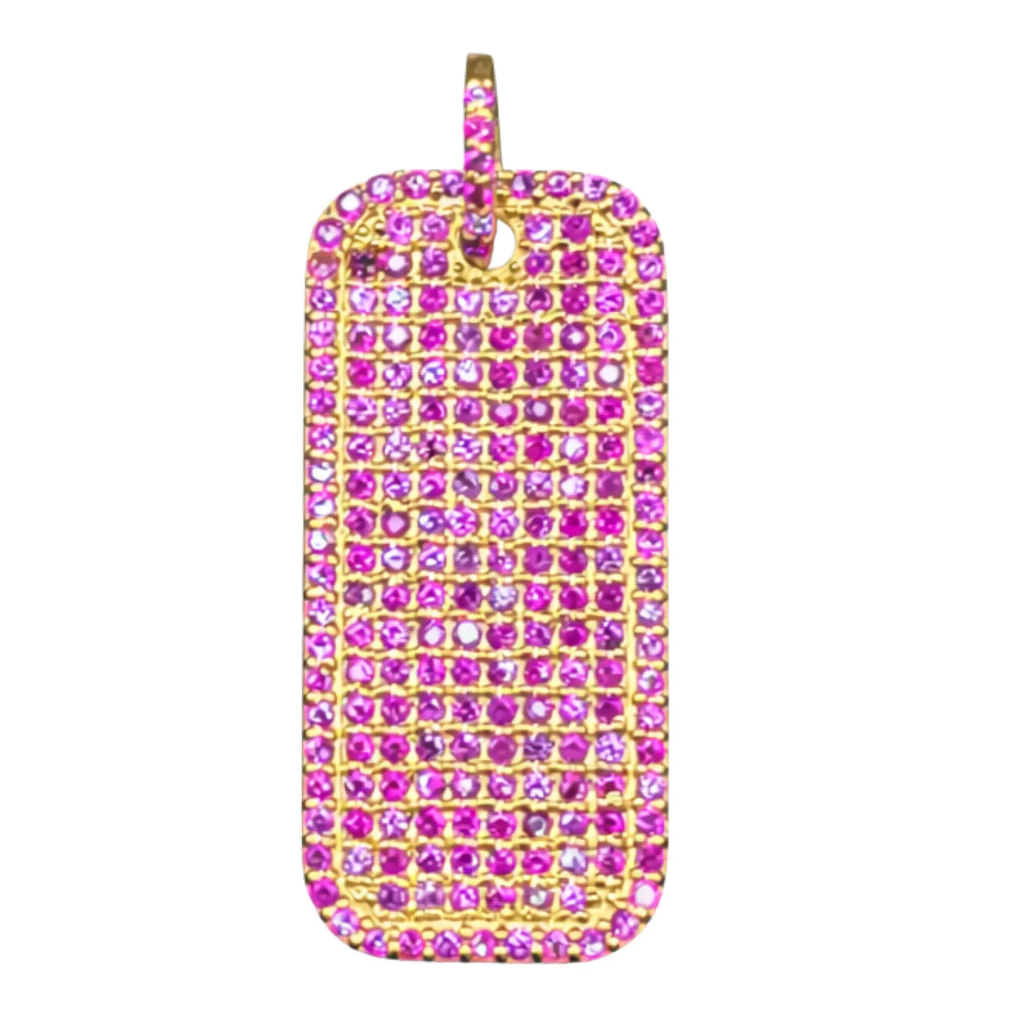 Pink Sapphire Tag Tall & Thin